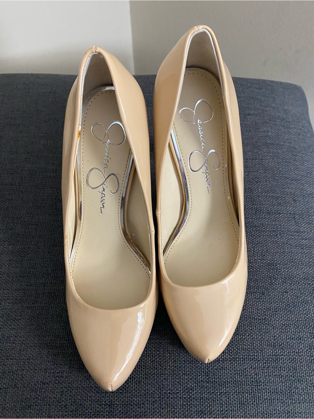 Jessica Simpson Nude Cream Platform High Heels Size 7M Used